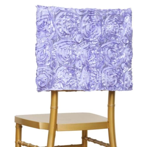 16" Lavender Lilac Satin Rosette Chiavari Chair Caps, 300 Chair Back Covers - Picture 1 of 3